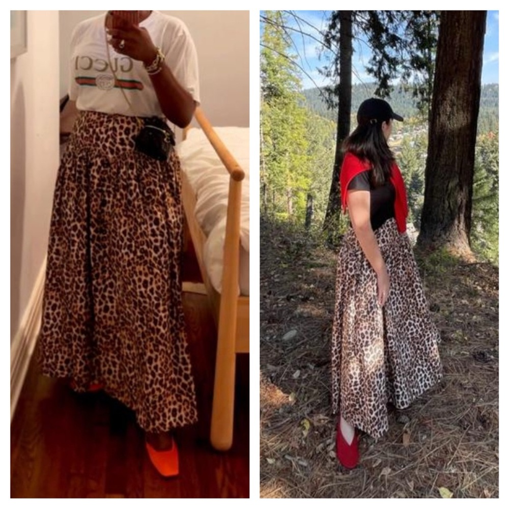 Anthropologie Mara Mara Leopard Print Basque Waist Drop Waist Maxi Skirt NWT - Picture 15 of 16